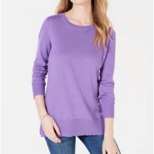 Maison Jules Womens High-Low Hem Sweater